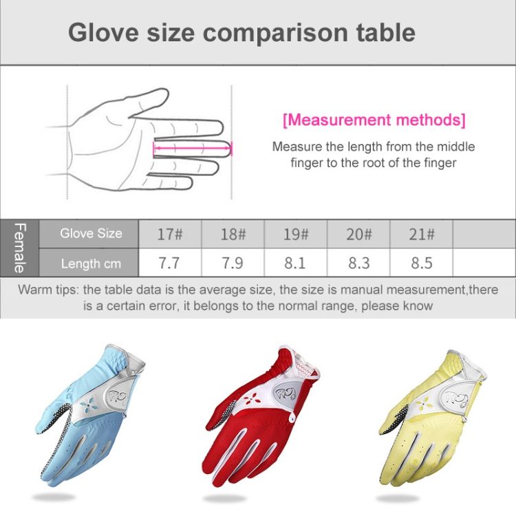 PGM One Pair Golf Non- PU Leather Gloves For Women 21