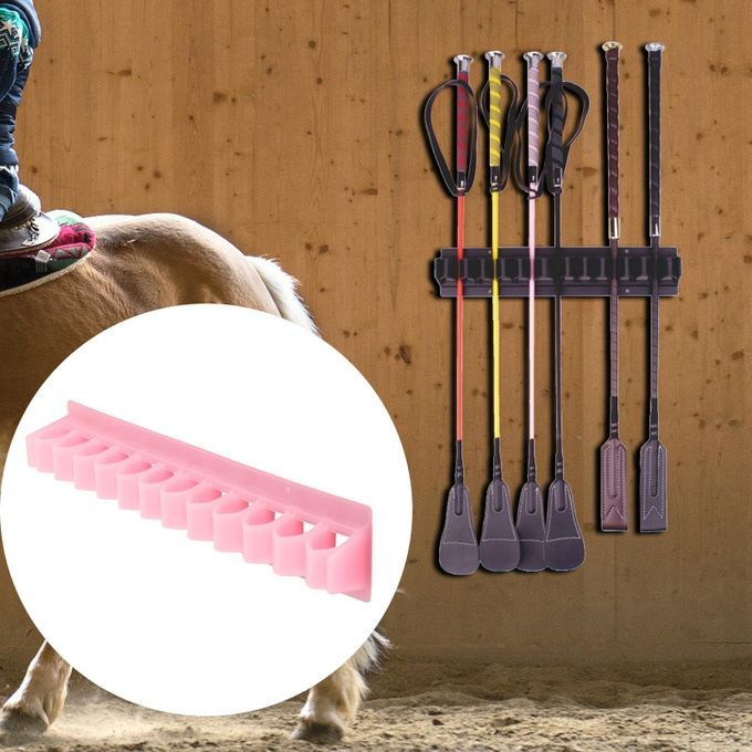 Stables Riding  Rack Holder Holds Up To 12 Whips Bracket Wall Pink