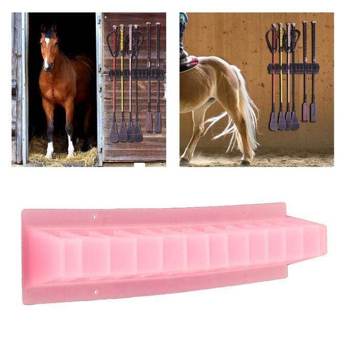 Stables Riding  Rack Holder Holds Up To 12 Whips Bracket Wall Pink