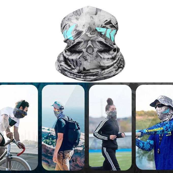 Sun Protection Hiking Face Cover Breathable Scarf Silver