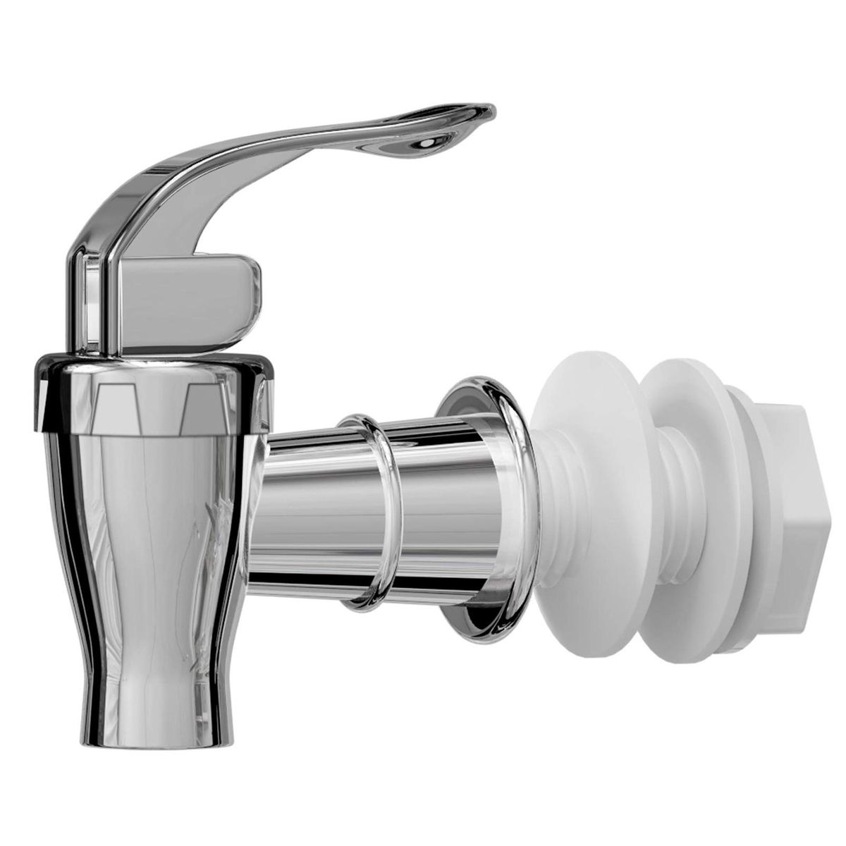 2-pack Silver Push Style Beverage Dispenser Spigots Ideal for Parties White