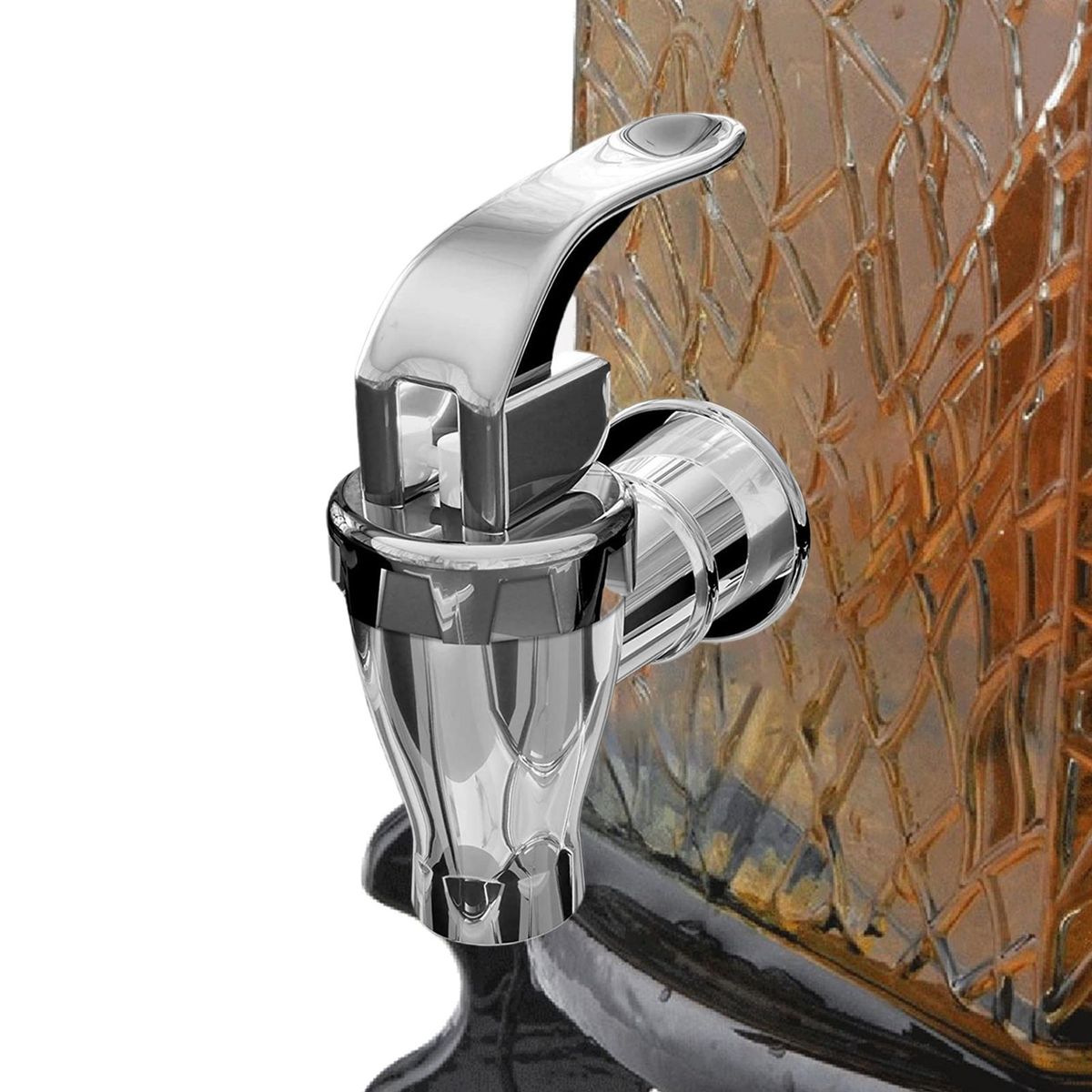 2-pack Silver Push Style Beverage Dispenser Spigots Ideal for Parties White