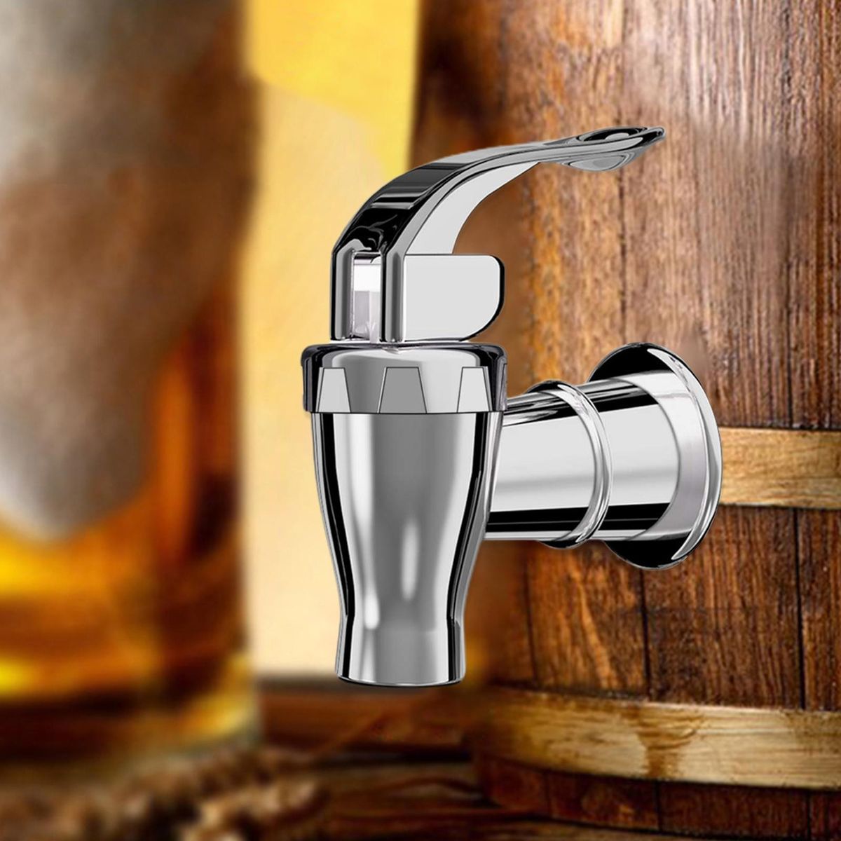 2-pack Silver Push Style Beverage Dispenser Spigots Ideal for Parties White