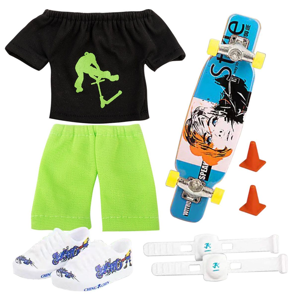 Mini Finger Scooter Set Mini Finger Skateboard with Pants and Shoes