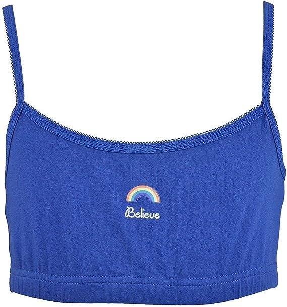 Girls 3-Pack Girls' Rainbow-Printed Cotton Crop Bralettes