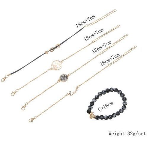 Turtle Geometric Map Heart Bracelet 5PCS Set