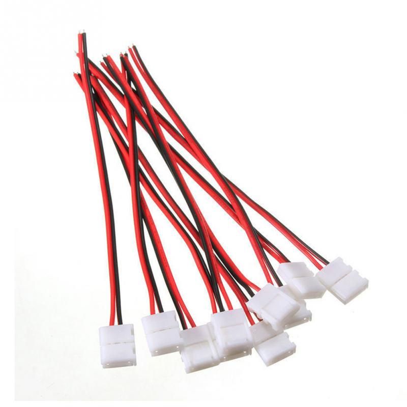 10 Pcs 2 Pin Power 8mm 10mm LED Strips Lights Connector