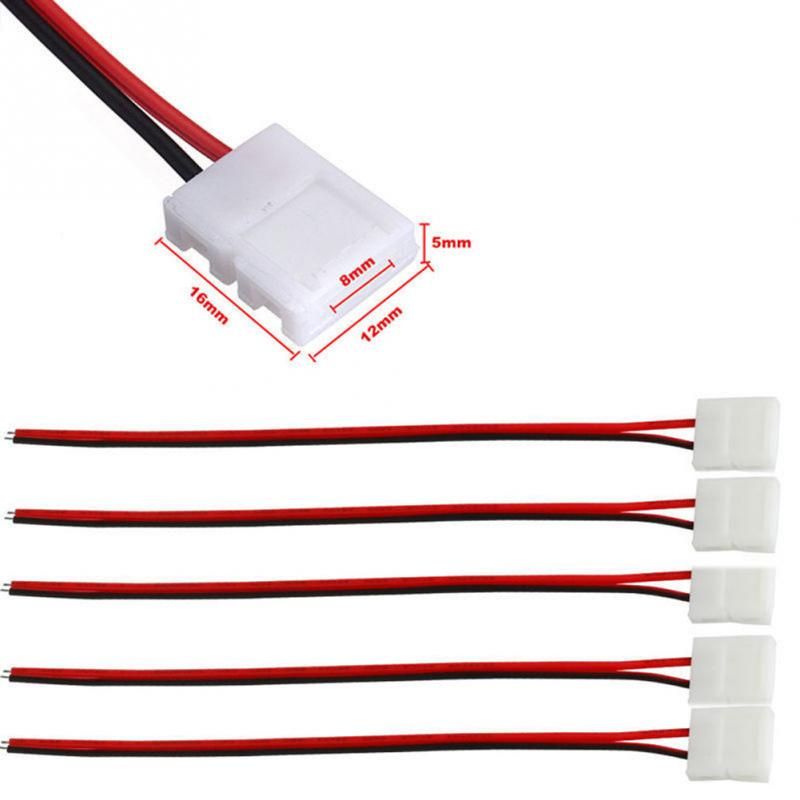 10 Pcs 2 Pin Power 8mm 10mm LED Strips Lights Connector