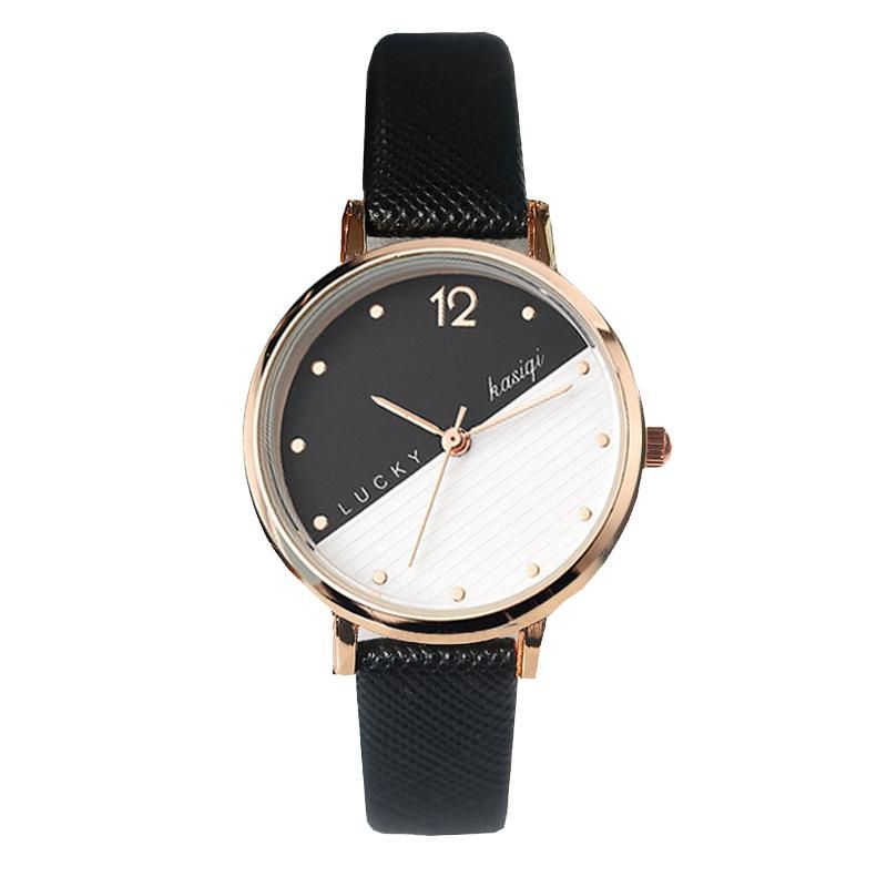 Small Rose Gold Watch Women Leather Quartz Wrist Watch