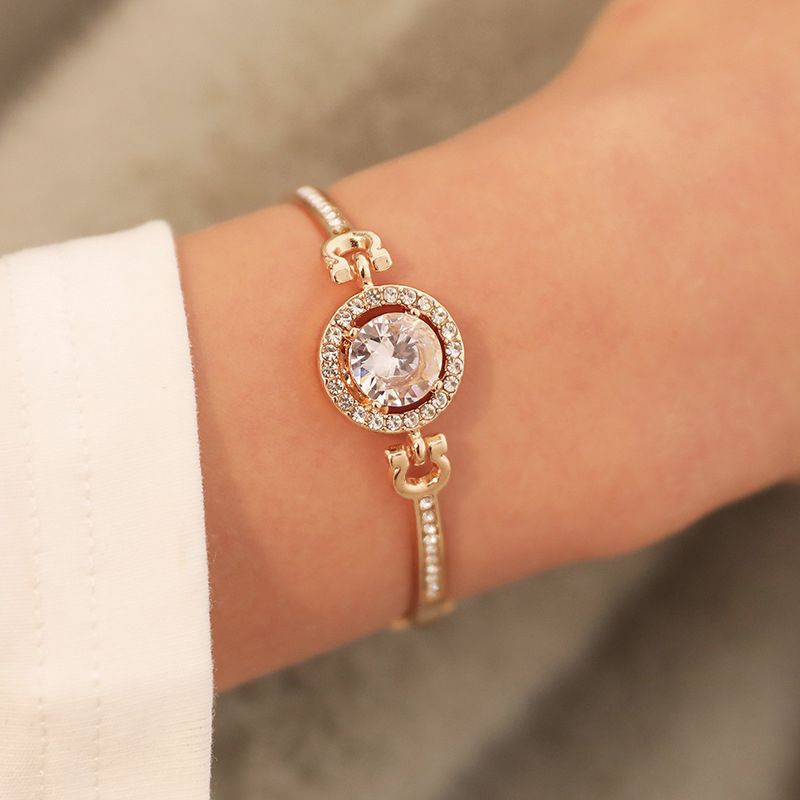 Sterling Silver Bracelet With Cubic Zirconia Hamsa Adjustable Chain Bracelets Women Elegant Jewelry