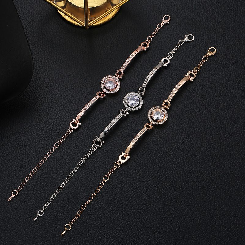 Sterling Silver Bracelet With Cubic Zirconia Hamsa Adjustable Chain Bracelets Women Elegant Jewelry