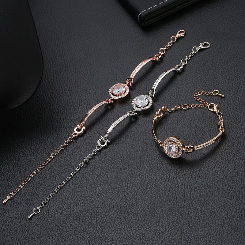 Sterling Silver Bracelet With Cubic Zirconia Hamsa Adjustable Chain Bracelets Women Elegant Jewelry