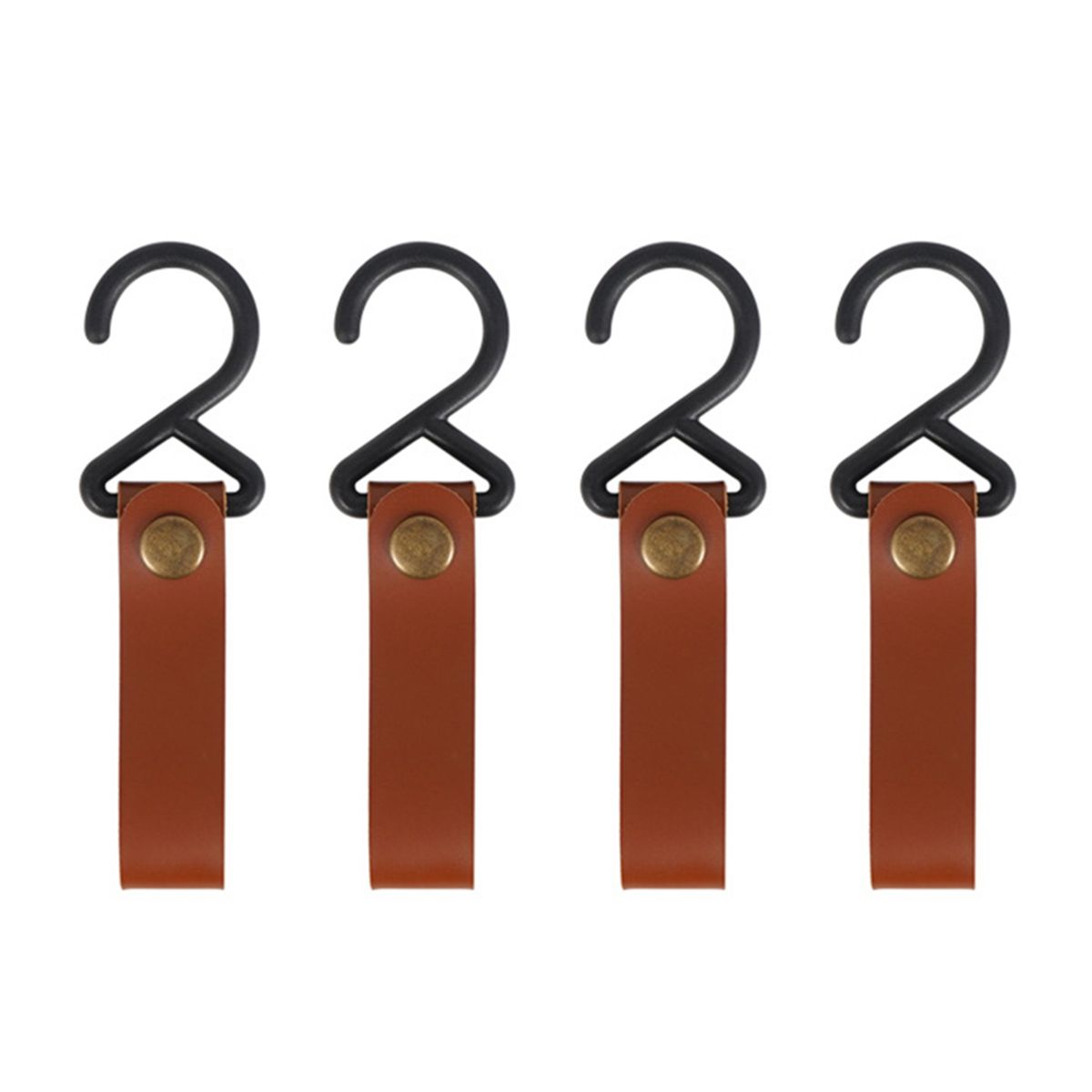 4 PCS Outdoor PU Hook Anti-Wear Metal Button Hanger Camping
