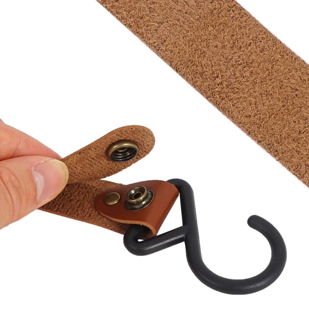 4 PCS Outdoor PU Hook Anti-Wear Metal Button Hanger Camping