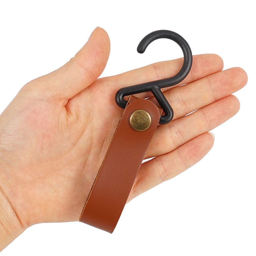 4 PCS Outdoor PU Hook Anti-Wear Metal Button Hanger Camping