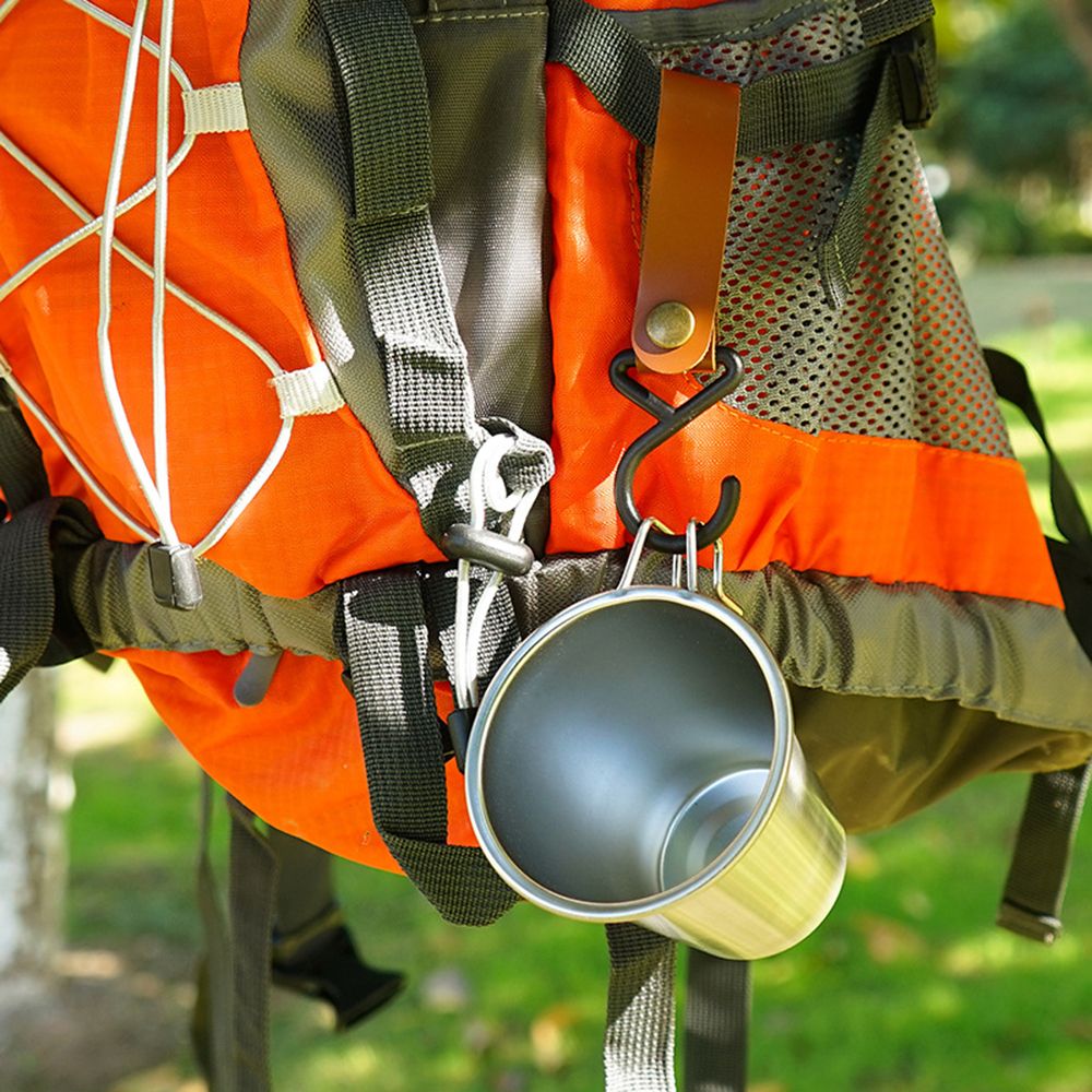 4 PCS Outdoor PU Hook Anti-Wear Metal Button Hanger Camping