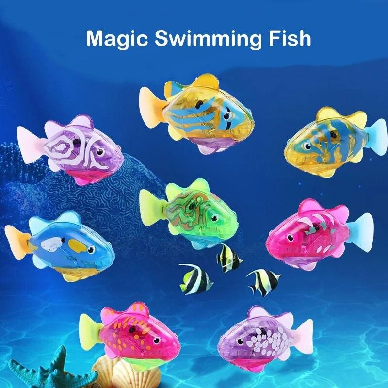 Sensor Swimming Fish Swimming Simulation Electric Cool Colorful Fish Summer Water Play Toys Magical Light-emitting Swimming Fish