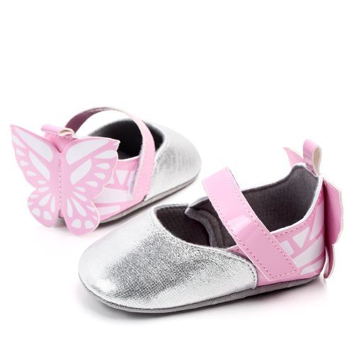 Butterfly Baby Girl Shoes- Silver