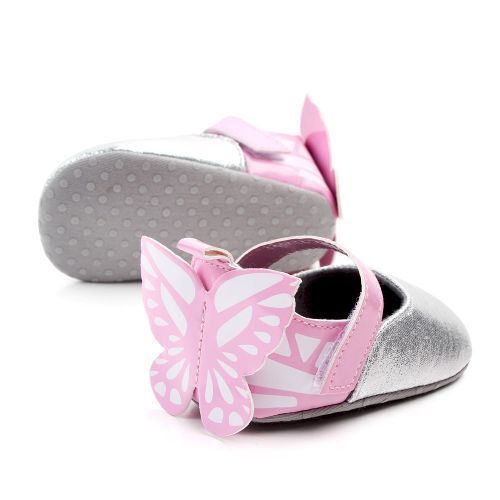 Butterfly Baby Girl Shoes- Silver