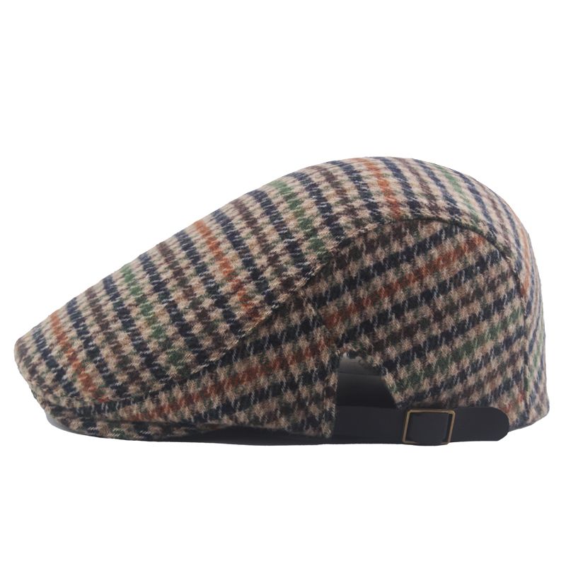 Men's Swallow Grid British Style Newsboy Beret Cap