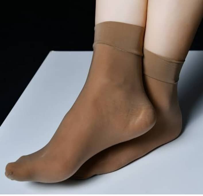 Brown Ankle Sheer Socks ( 5 Pairs)