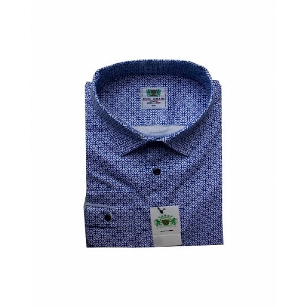 Men's Patterned Shirt - Blue