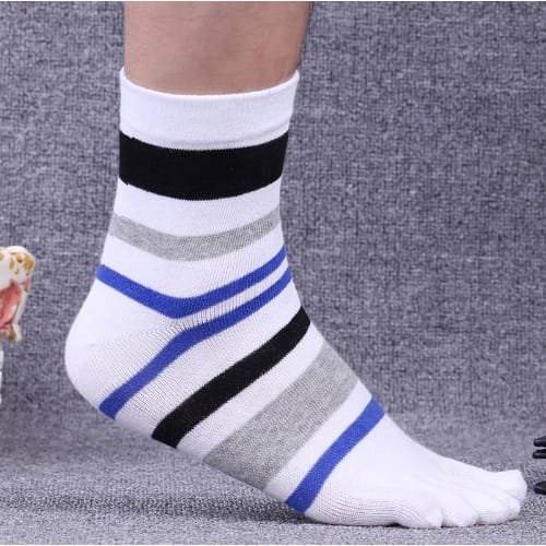 Five Toe Running, Exercise And Casual Socks - White
