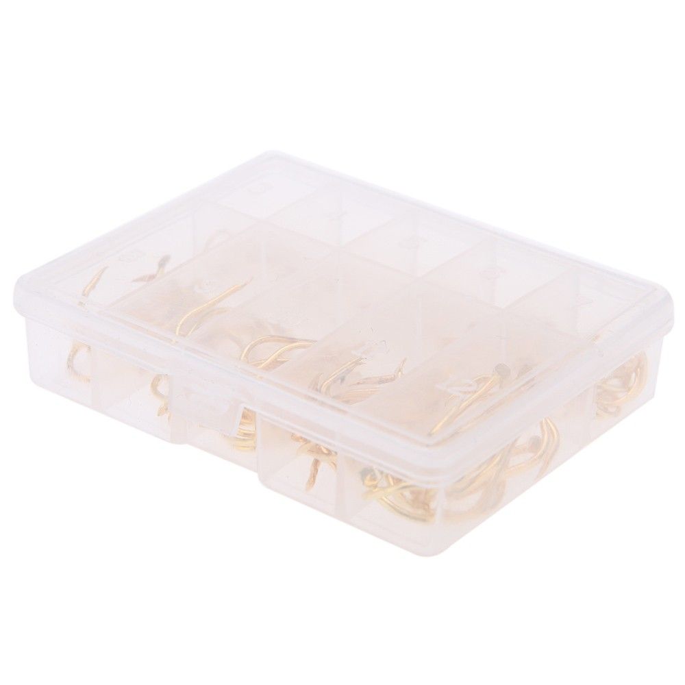 Golden 100PCS 10 Size Fishing Hooks Sharpened Fishing Needle