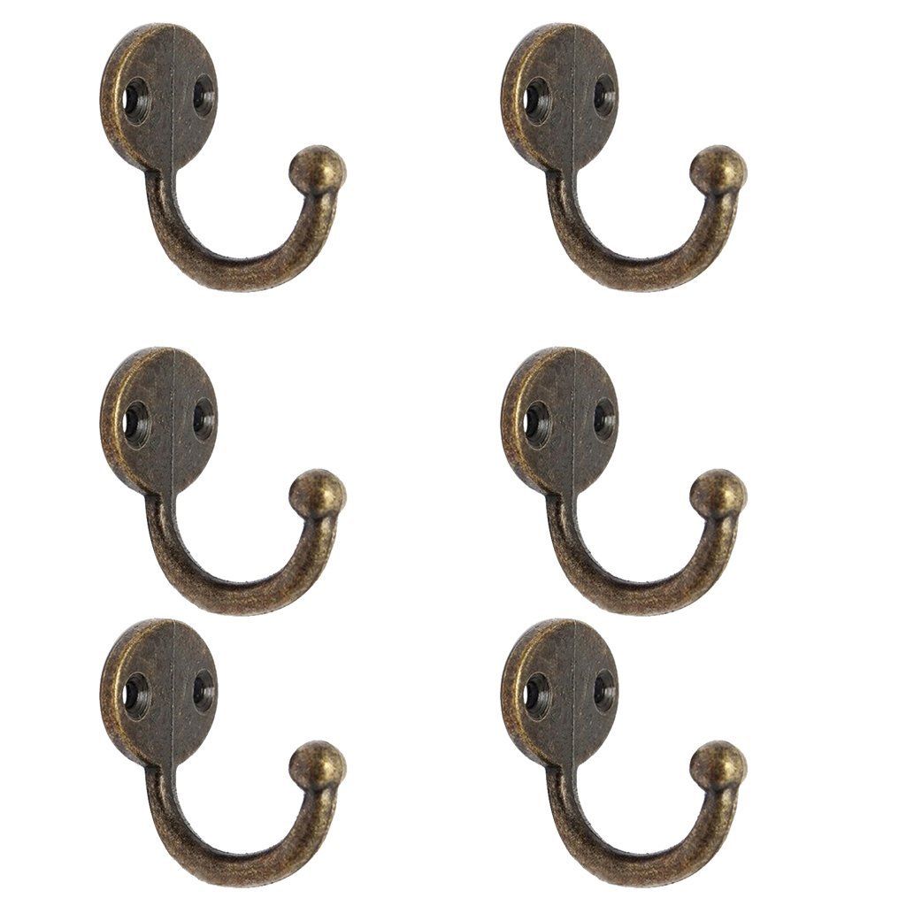 Lot 6pcs Retro Coat Hat Hook Door Wall Hanger Alloy 35 X
