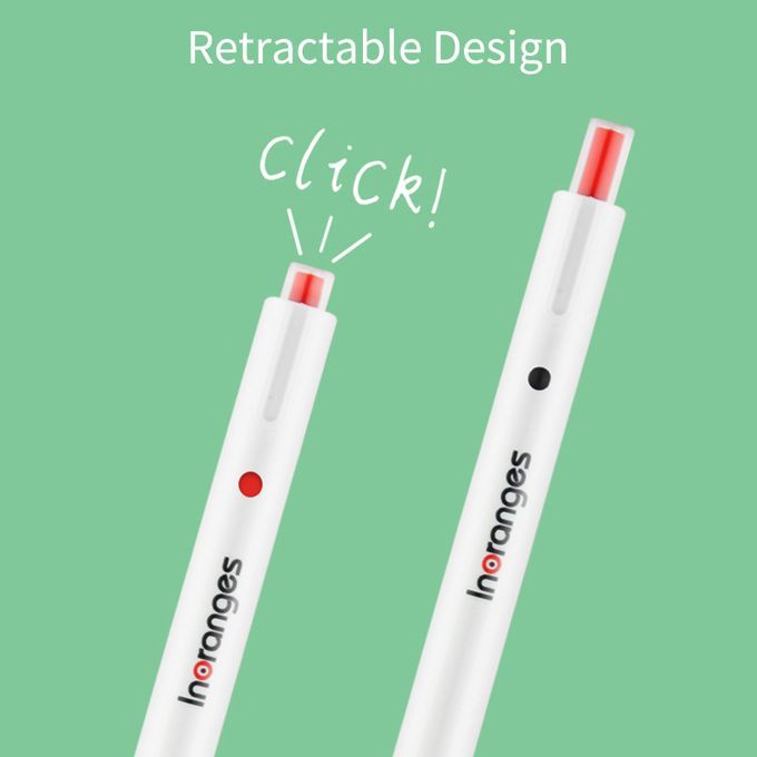 12 Color Ink Pens Retractable Water Base Quick-dry Ink