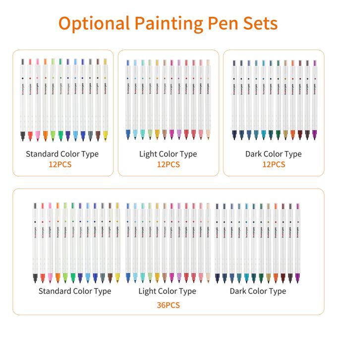 12 Color Ink Pens Retractable Water Base Quick-dry Ink