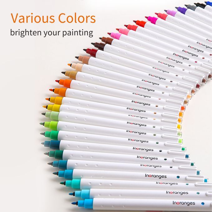 12 Color Ink Pens Retractable Water Base Quick-dry Ink
