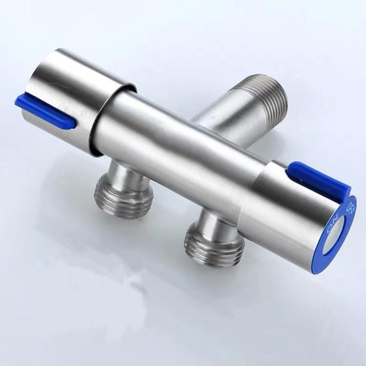 20mm Interface Stainless Steel Copper Core Toilet One In And Two Out Triangular Valve N1.