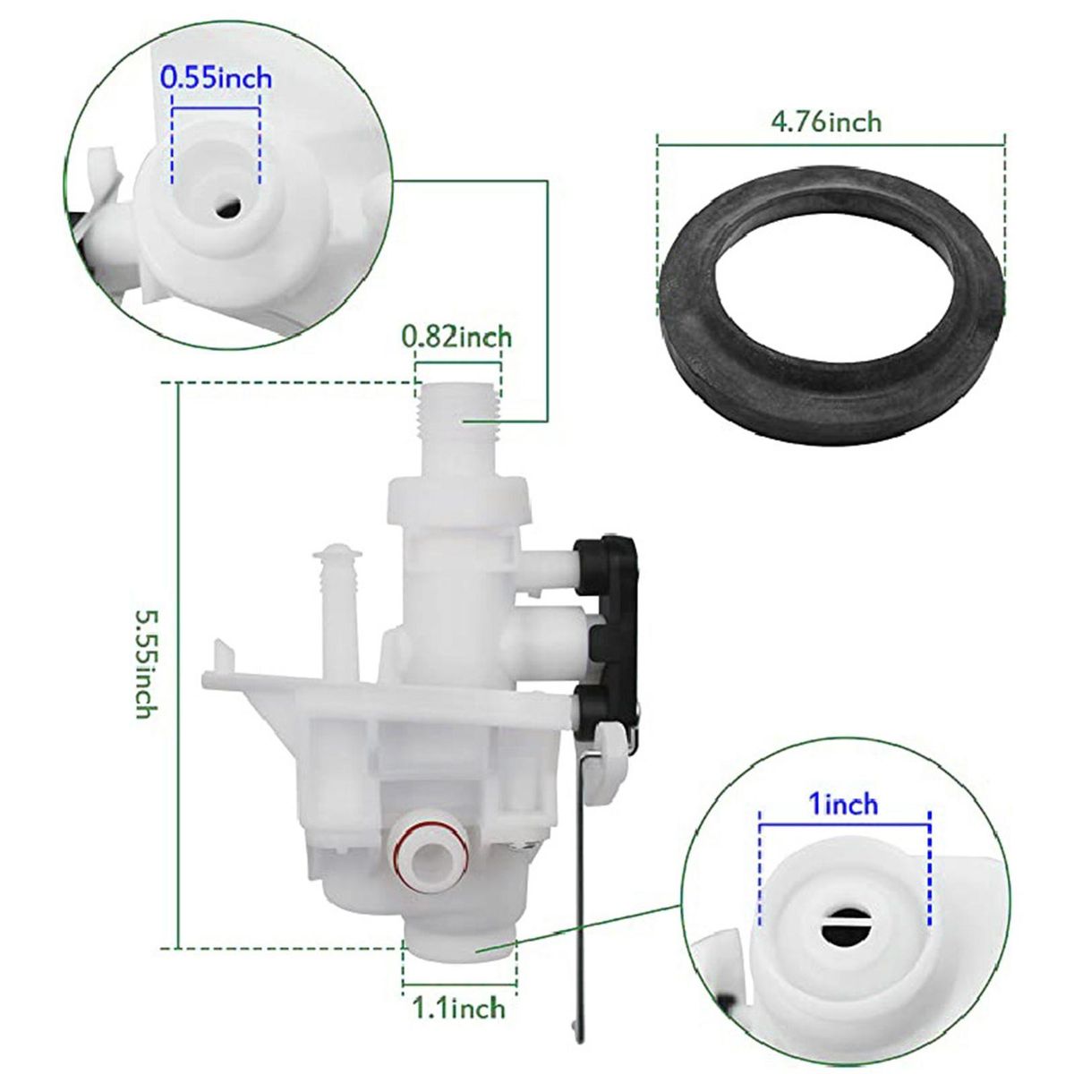 RV Toilet Water Valve Replacement Kit Replacement for Thetford Aqua Magic V High and Low Model RV Toilet Parts 31705, 31688 31687 31683