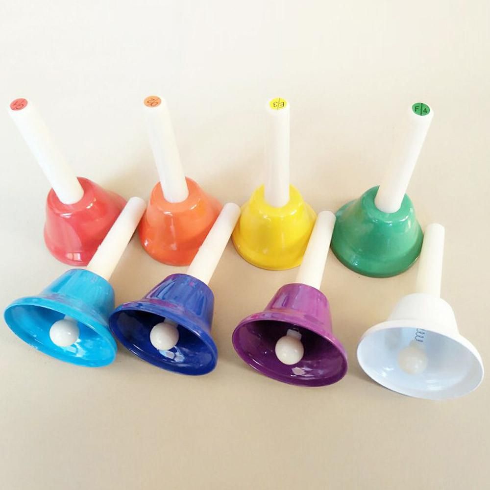 8pcs Handbell Kids Gift Percussion Instrument Eight Tone Children Octave Melody Bell Kids Early Education Enlightenment Instrument