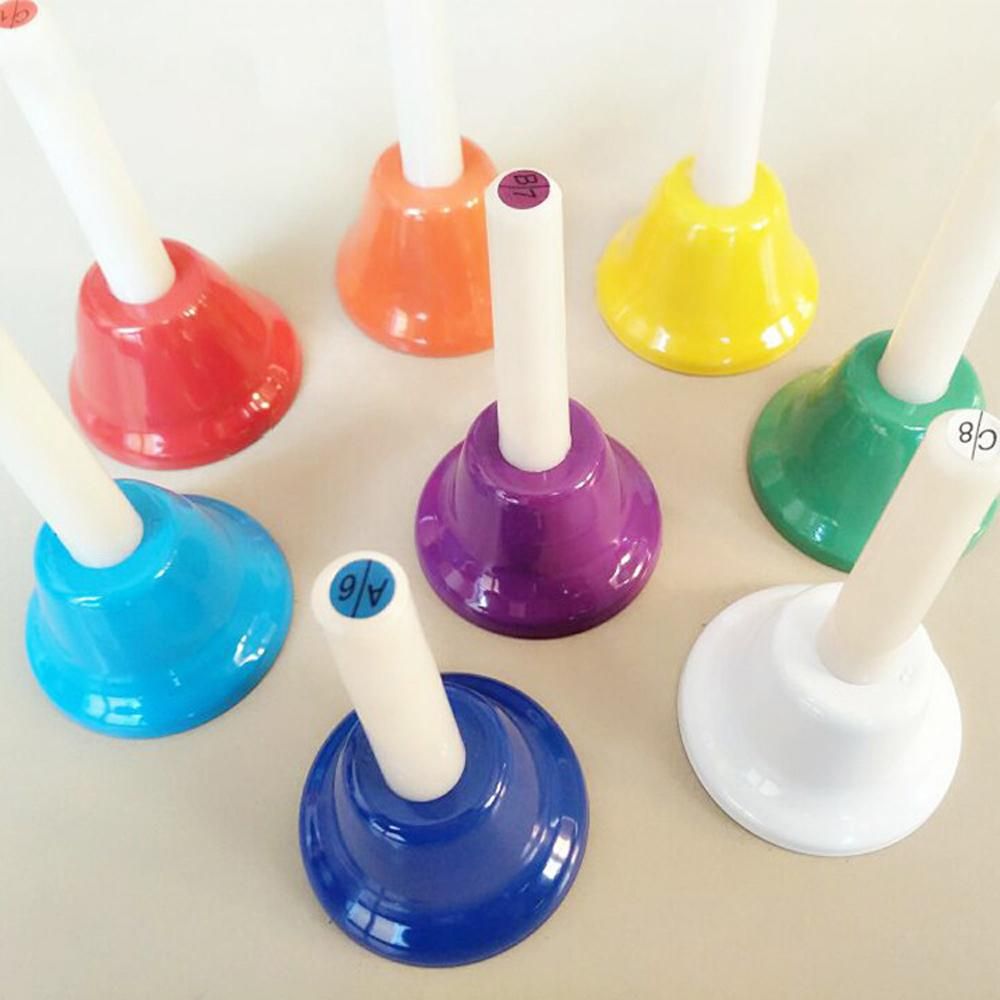 8pcs Handbell Kids Gift Percussion Instrument Eight Tone Children Octave Melody Bell Kids Early Education Enlightenment Instrument