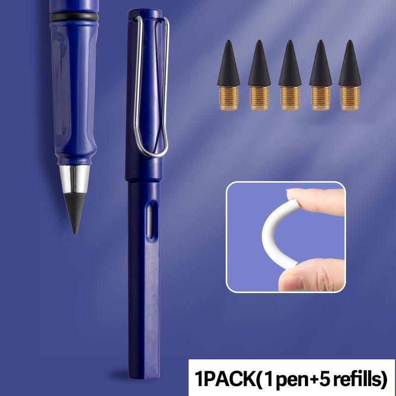 1PACK(1 Pen+5 Refills) XCMANBF Pencil New Technology Unlimited Writing Pencil No Ink Blue