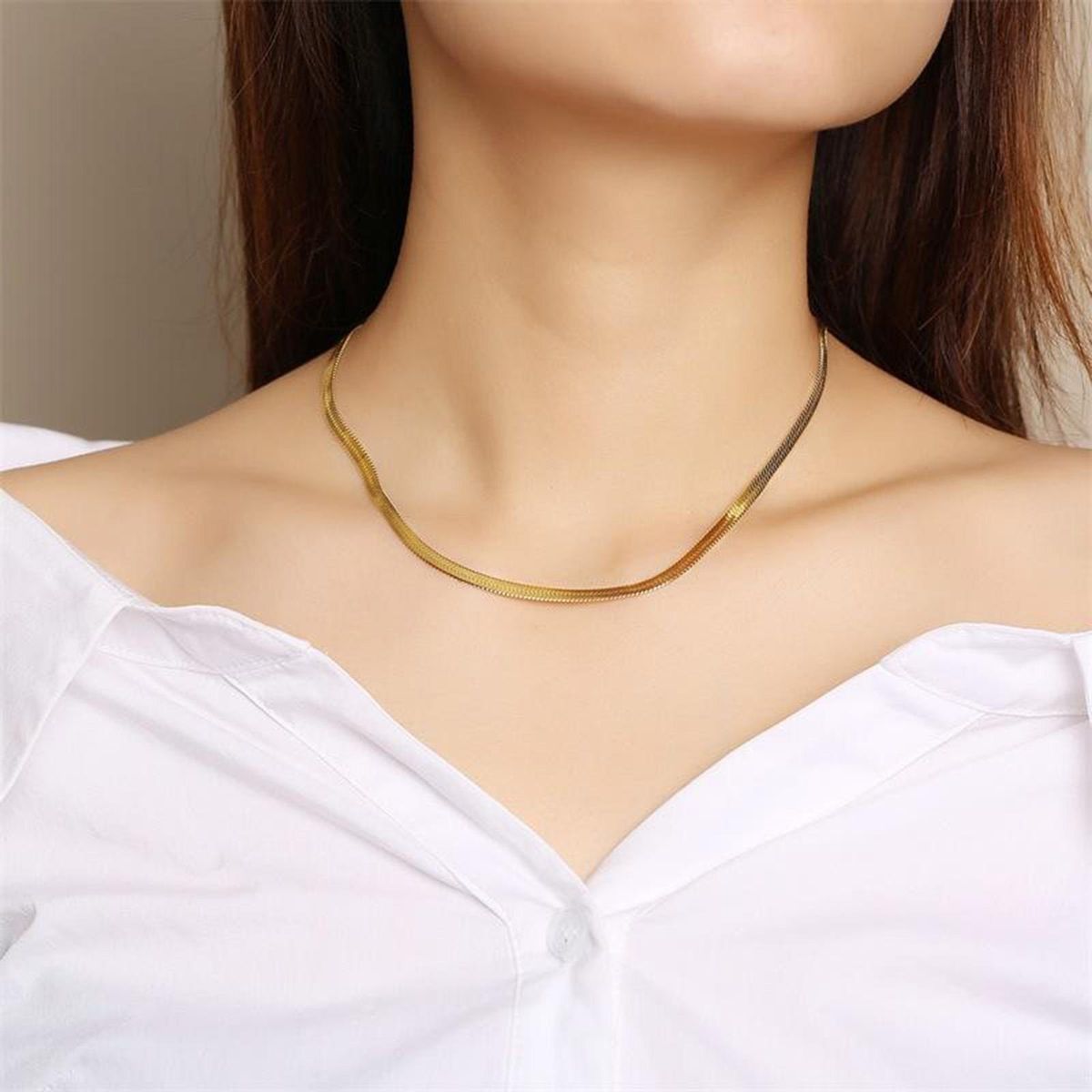 4mm Stainless Steel Necklace Chain Men Long  Gold