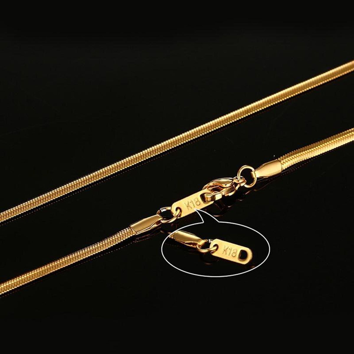 4mm Stainless Steel Necklace Chain Men Long  Gold