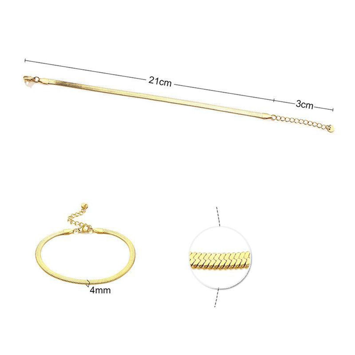 4mm Stainless Steel Necklace Chain Men Long  Gold