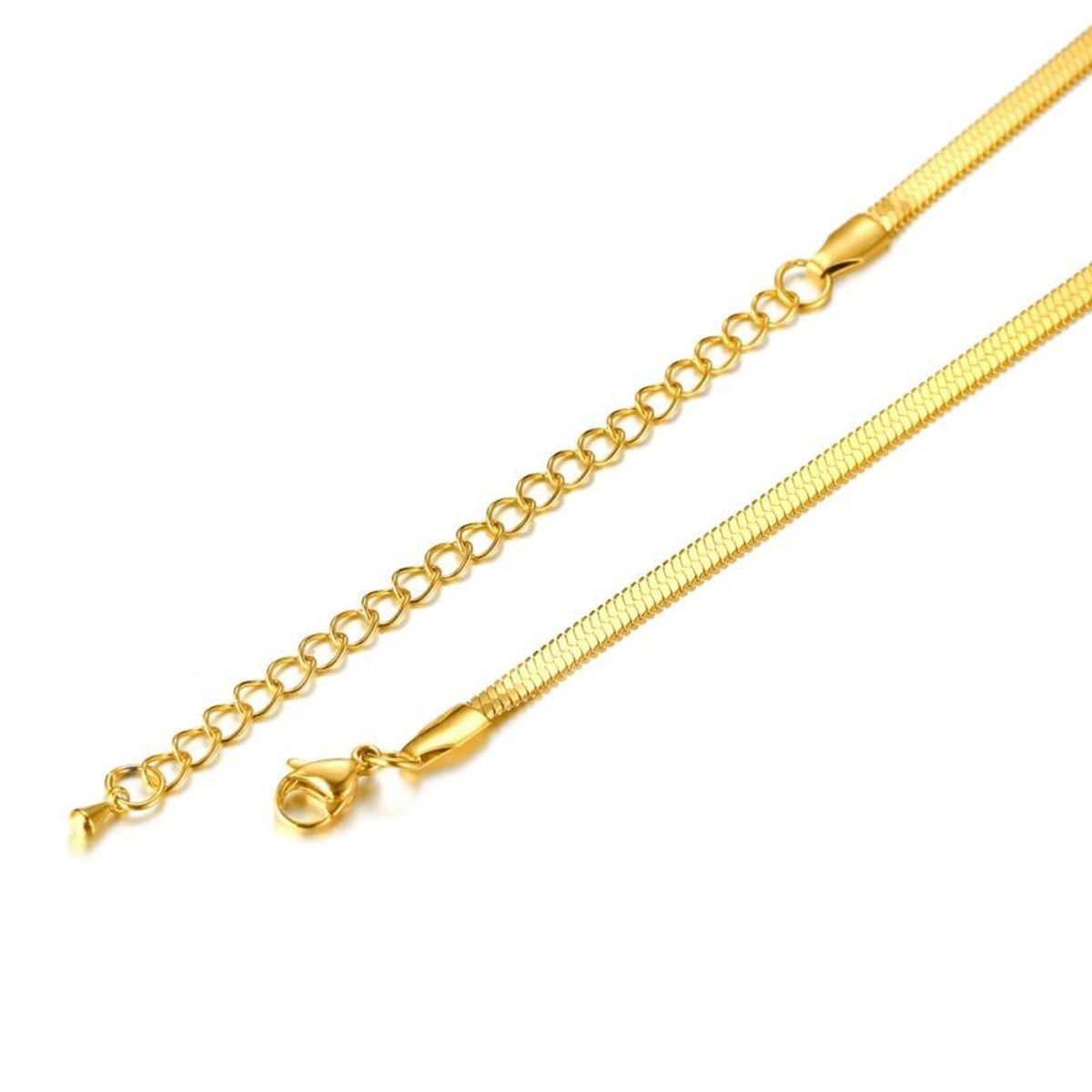 4mm Stainless Steel Necklace Chain Men Long  Gold