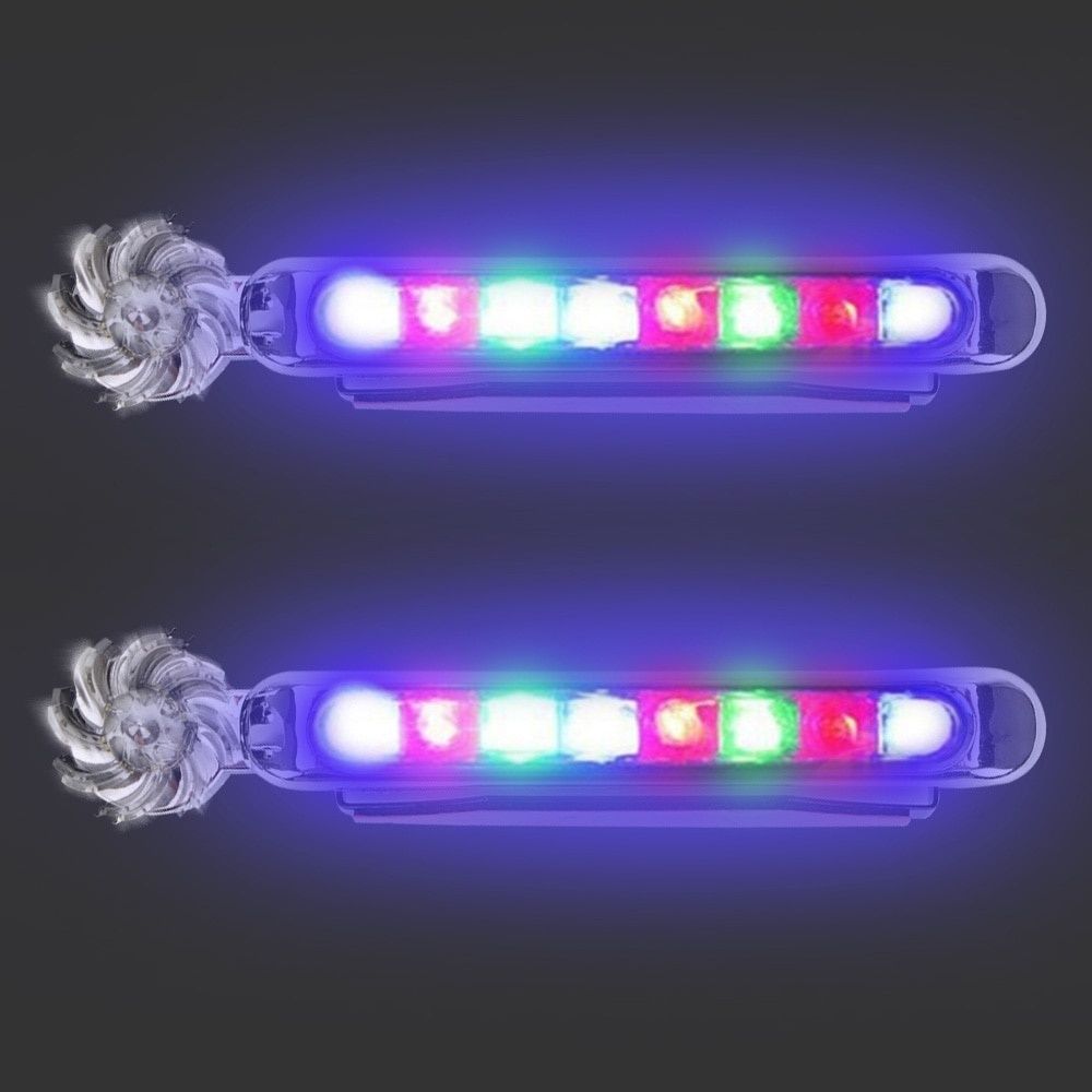 LED Wind Powered Car Daytime Running Lights Auto Decorative Lamp With Rotation Fan No Need External Power Supply