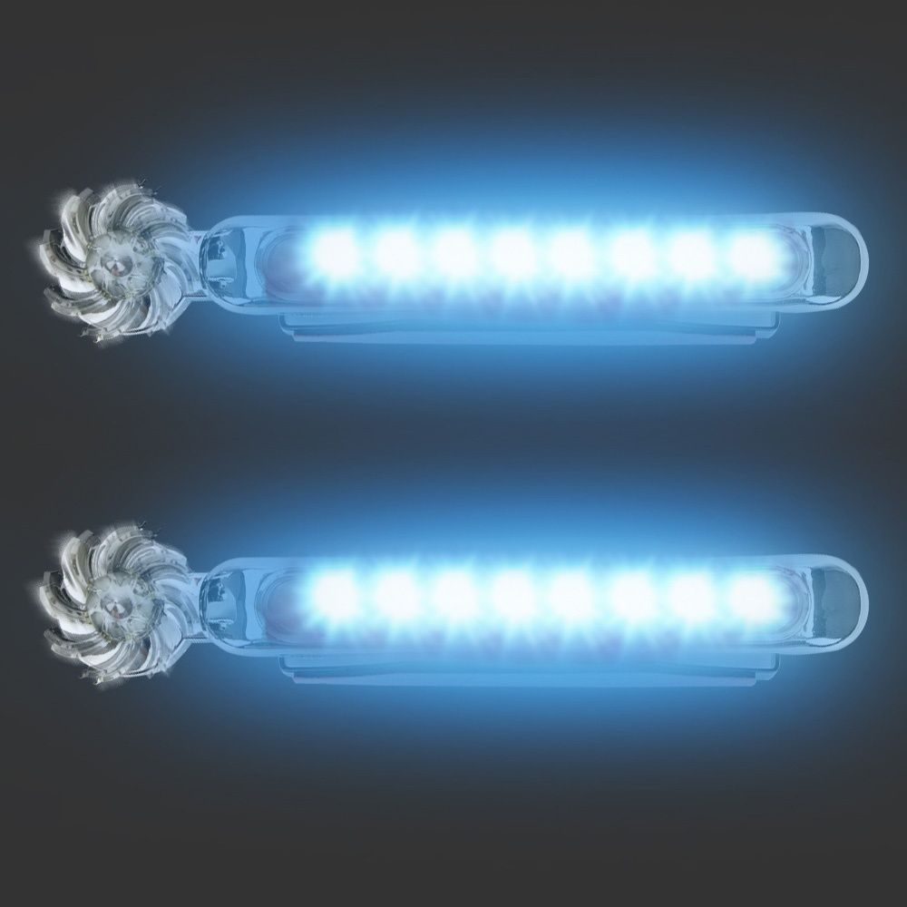 LED Wind Powered Car Daytime Running Lights Auto Decorative Lamp With Rotation Fan No Need External Power Supply