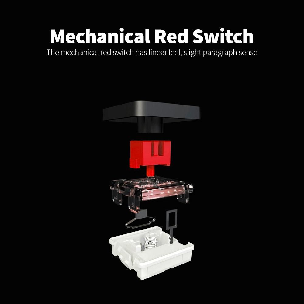 Magic-Refiner MK28 Three-mode Mechanical Keyboard 61 Keys RGB Keyboard Support BT5.0/2.4G/USB Wired Connection Red Switches Black