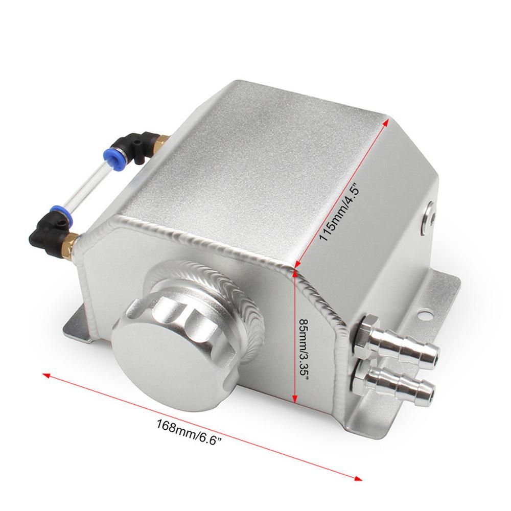 2L Aluminum Car Coolant Overflow Expansion Tanks Oil Catch Can Reservoir Tanks Universal Oil Breather Tanks with Drain Plug
