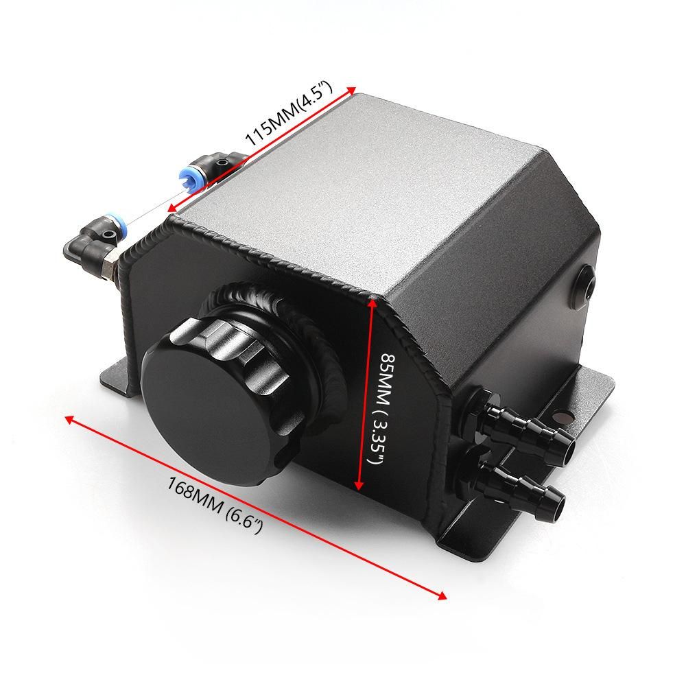 2L Aluminum Car Coolant Overflow Expansion Tanks Oil Catch Can Reservoir Tanks Universal Oil Breather Tanks with Drain Plug