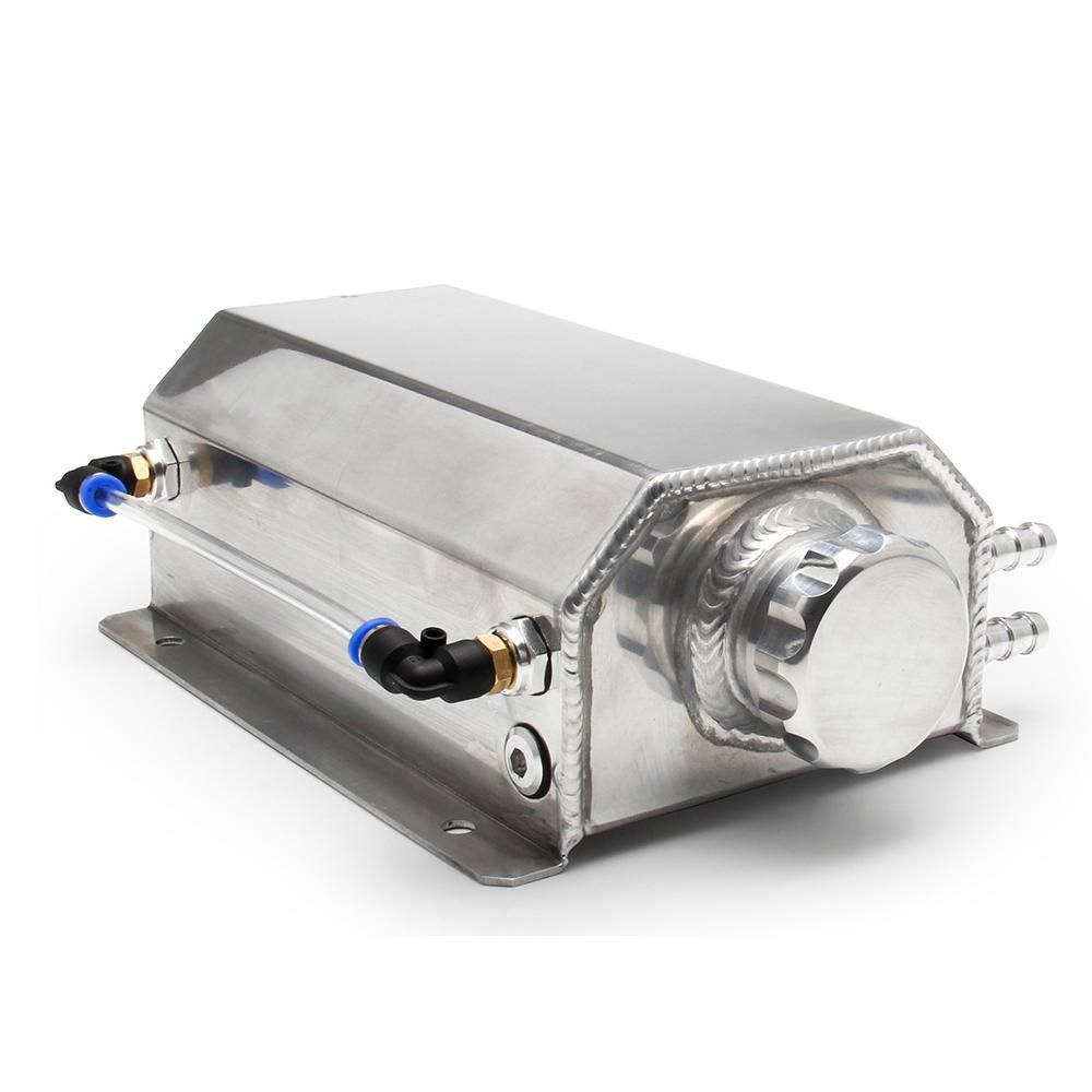 2L Aluminum Car Coolant Overflow Expansion Tanks Oil Catch Can Reservoir Tanks Universal Oil Breather Tanks with Drain Plug