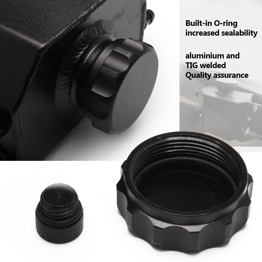 2L Aluminum Car Coolant Overflow Expansion Tanks Oil Catch Can Reservoir Tanks Universal Oil Breather Tanks with Drain Plug