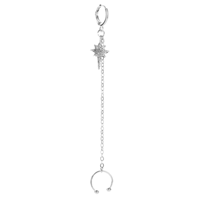 1Pc Women Fashion Ear Cuff Clip Long Chain-Golden 7256