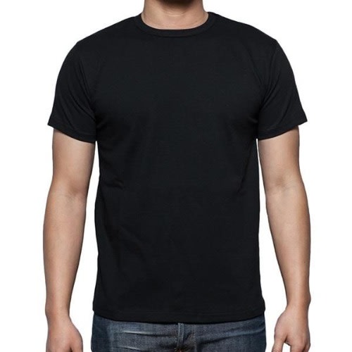 Men's Round Neck Tshirt - Plain Black